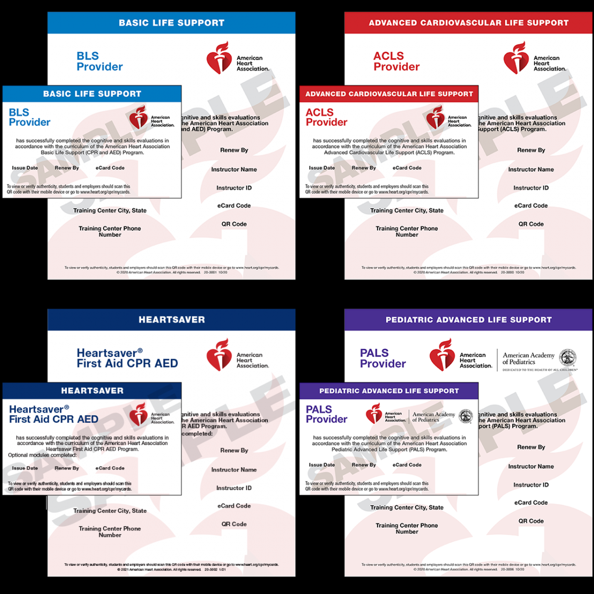 Tap a quadrant to open BLS, ACLS, First Aid CPR AED, or PALS course