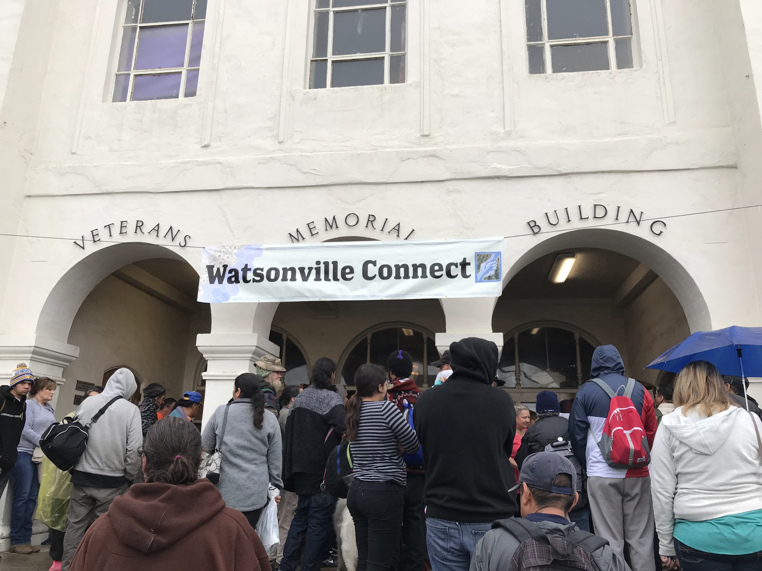 Homeless, low-income people come for food, services