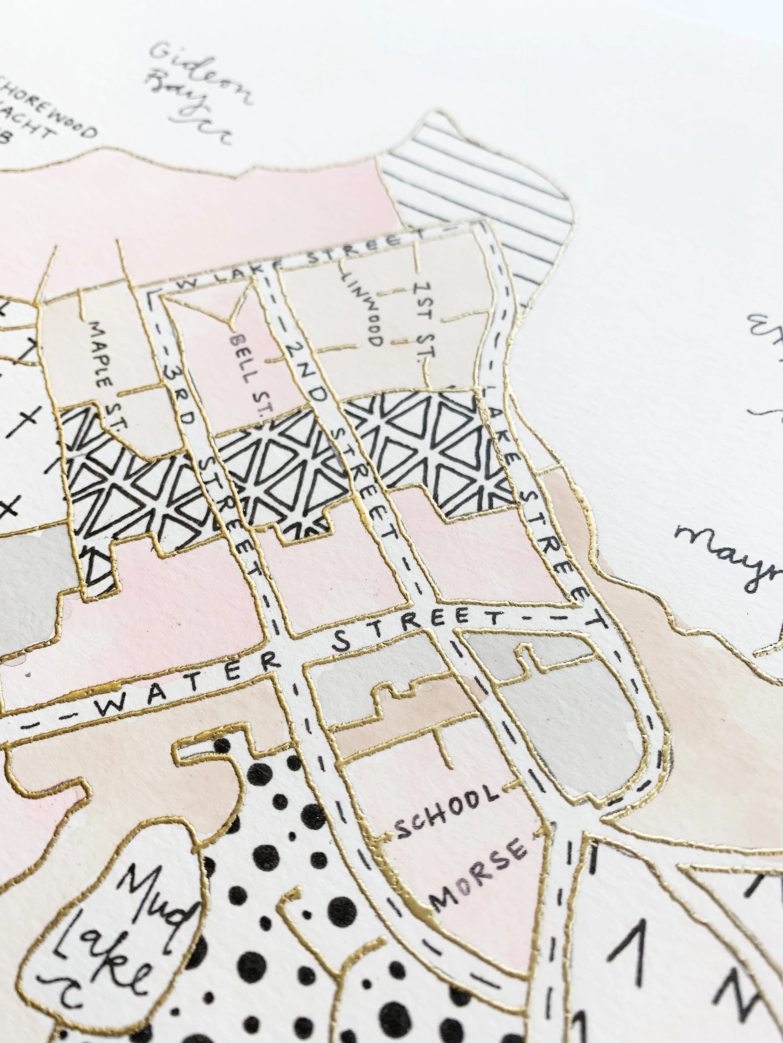 Hand Painted Excelsior Minnesota Map