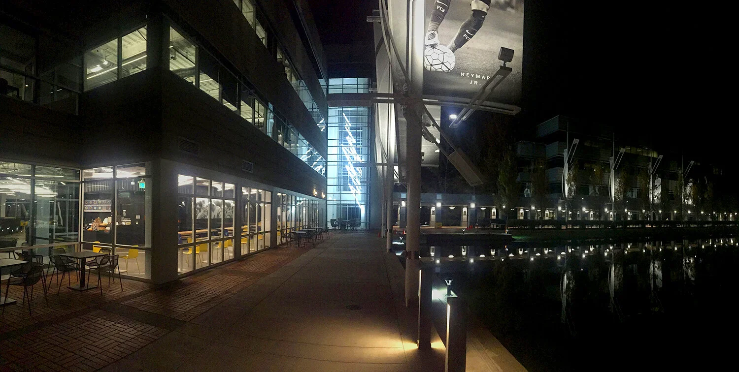 Main entrance at night