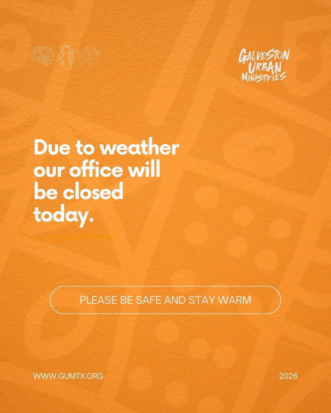 Hey Everyone, Quick Update....Our Offices will be closed today because of the freezing temps, but we will be back on Tuesday. 

Please stay safe and warm during today's weather. 

You are loved 
-GUM