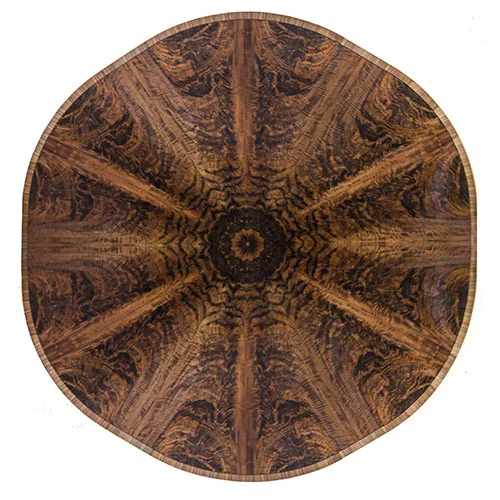 Walnut curl table extended