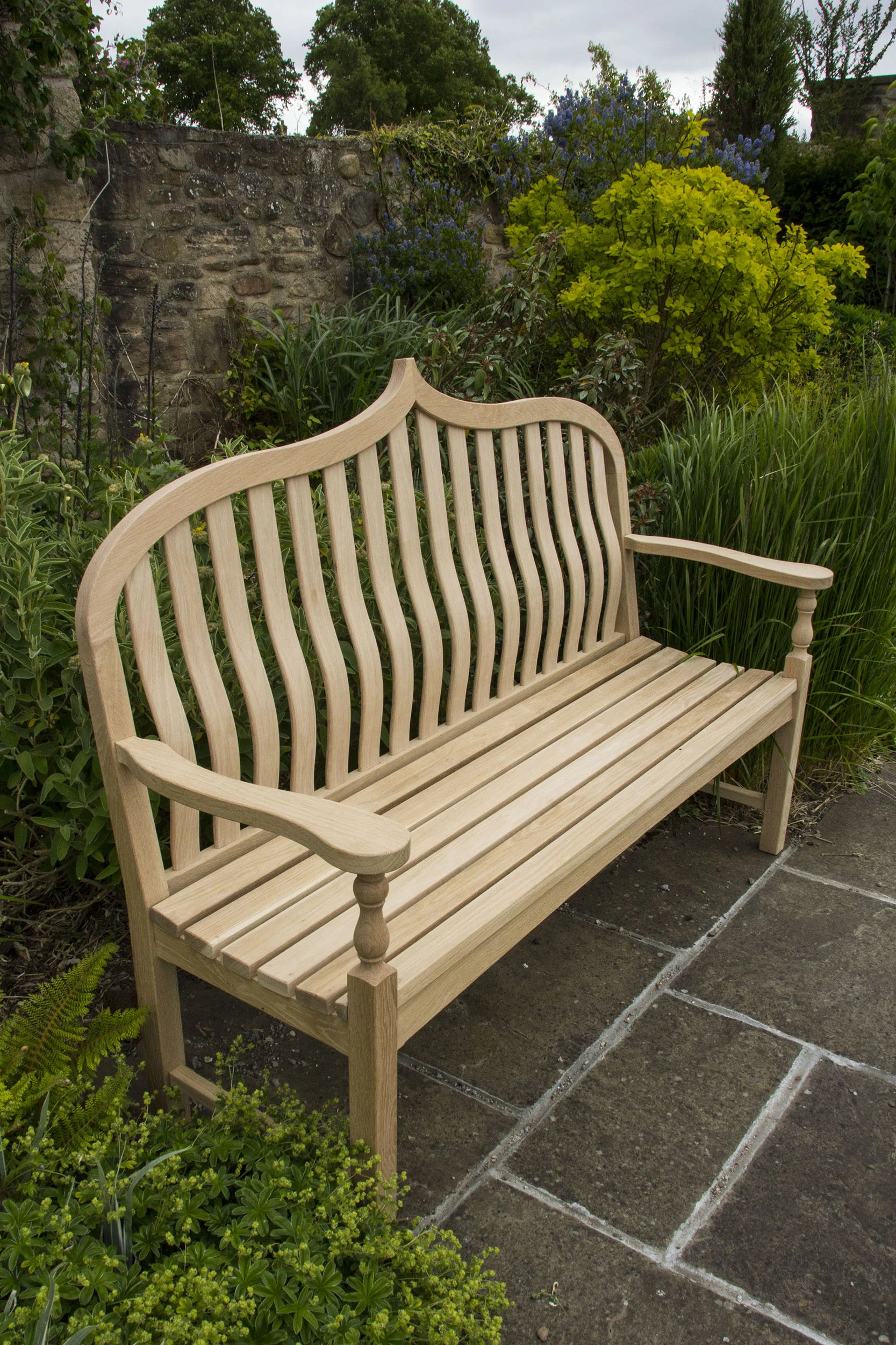 oak wood bench on Garden Bench In Oak Johnson Furniture