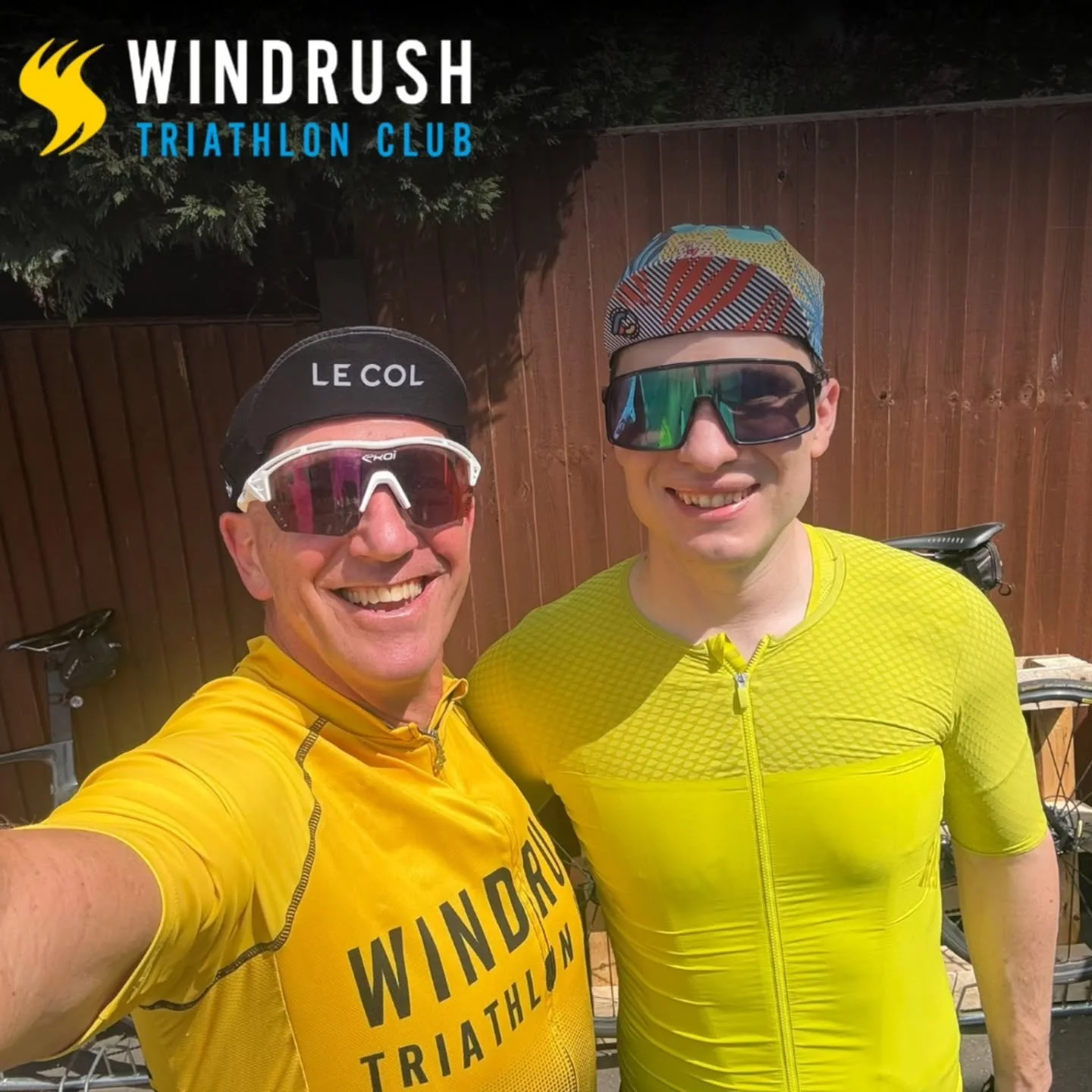 ☀️ Essex Sunshine + Club Colours = Perfect Sunday! 🚴&zwj;♂️🚴&zwj;♂️
Charles &amp; George were out making the most of the weather in full Windrush Triathlon Club style! 🟡⚫

We&rsquo;ve got two club rides and one foundation ride every month &mdash; 