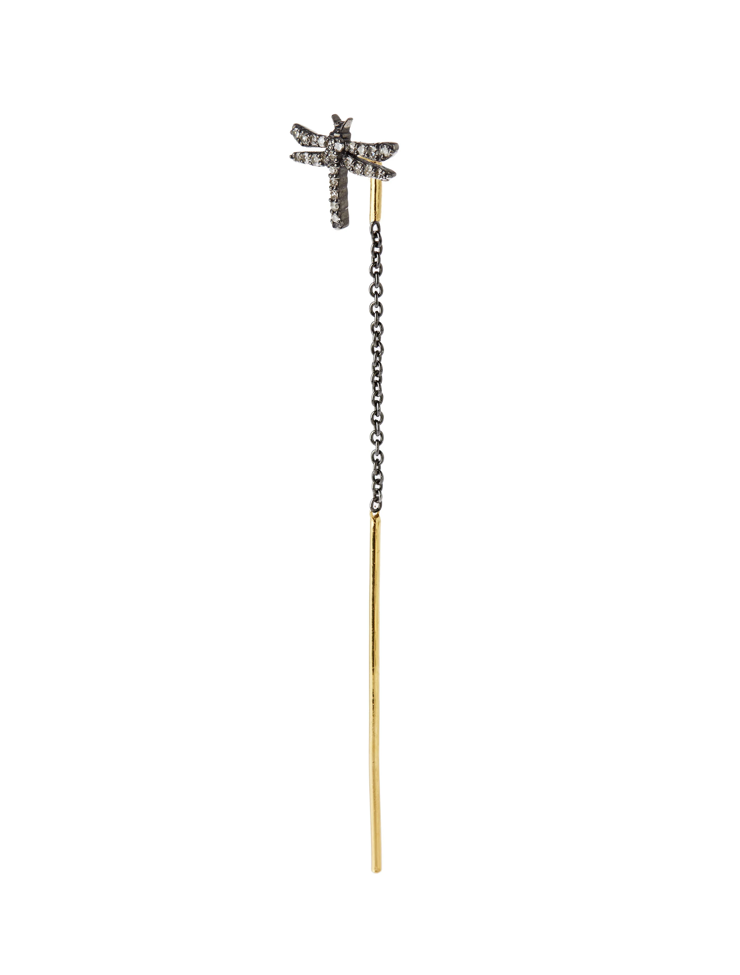 CbyC Dragonfly Thread Earring Black Gold 2 Single.jpg