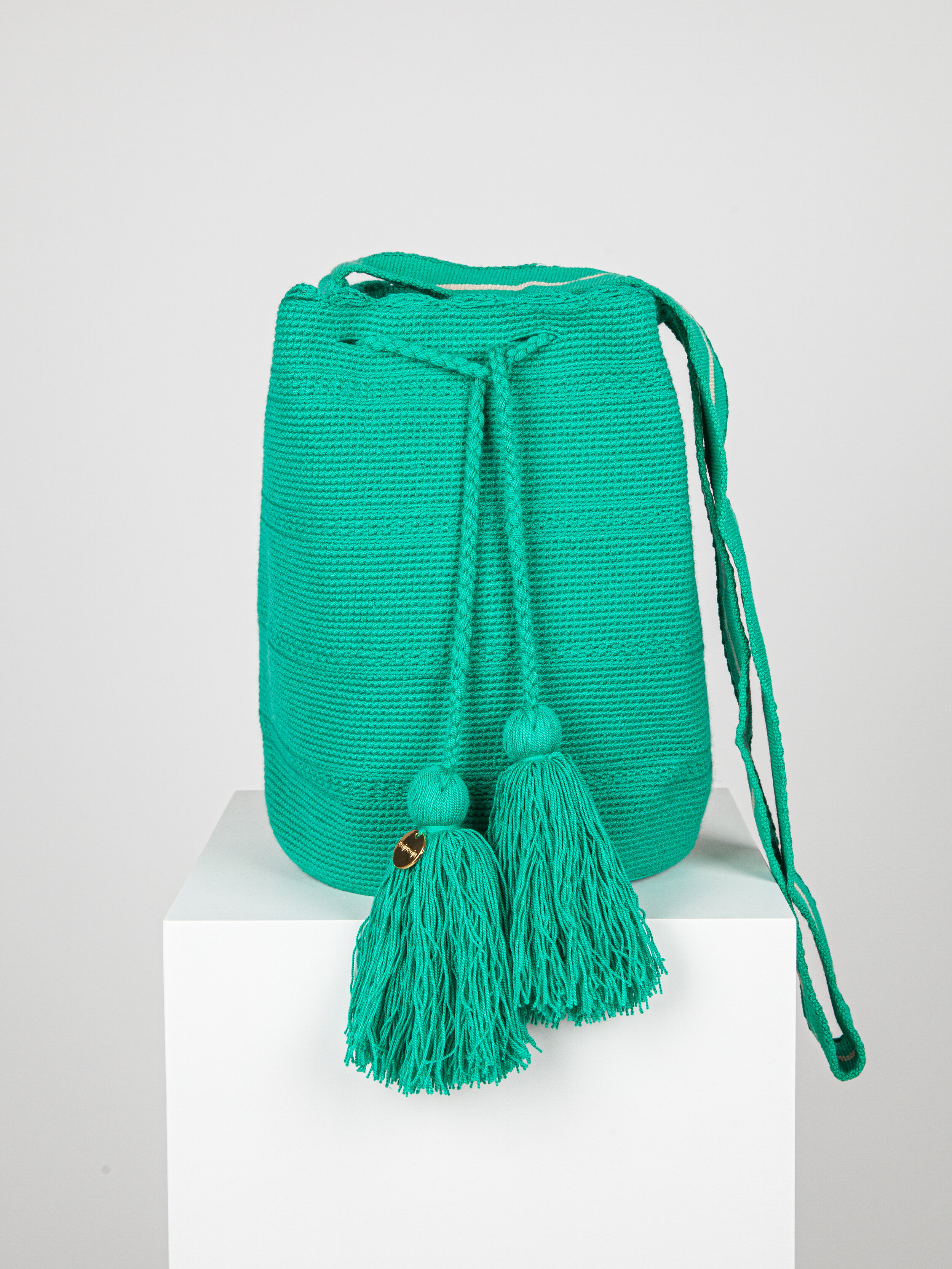 LARGE WAYUU UNI-COLOUR BAG - AQUA GREEN 