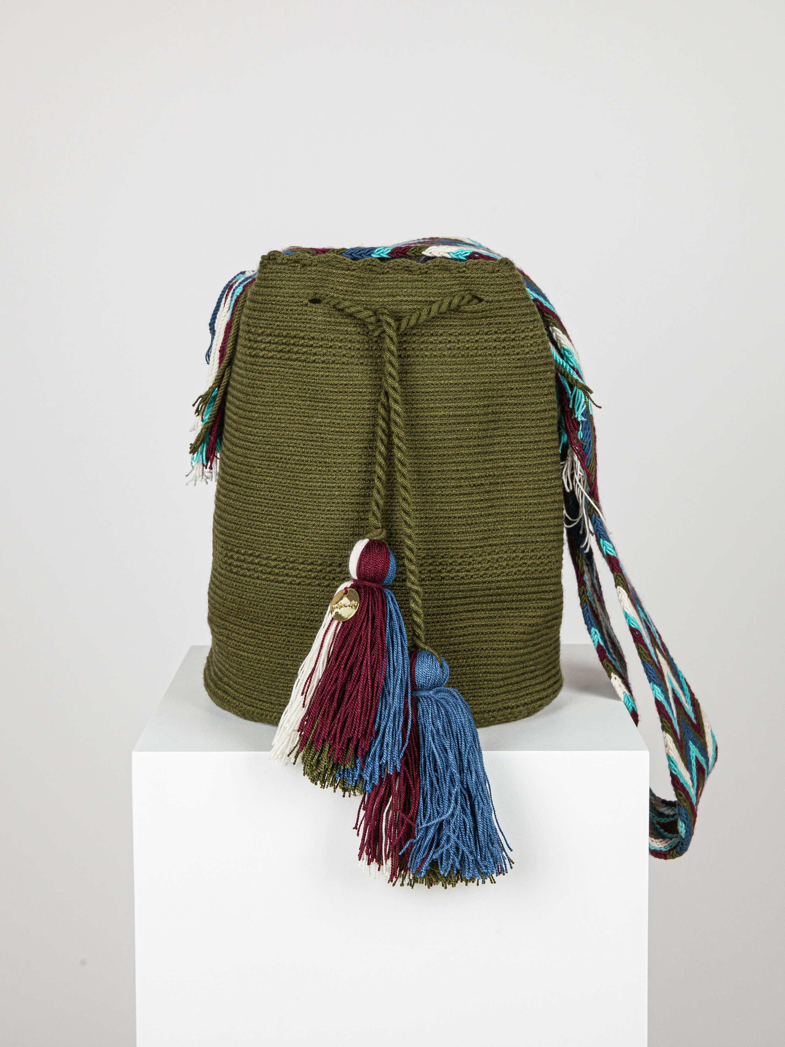 LARGE WAYUU UNI-COLOUR BAG - DARK GREEN 