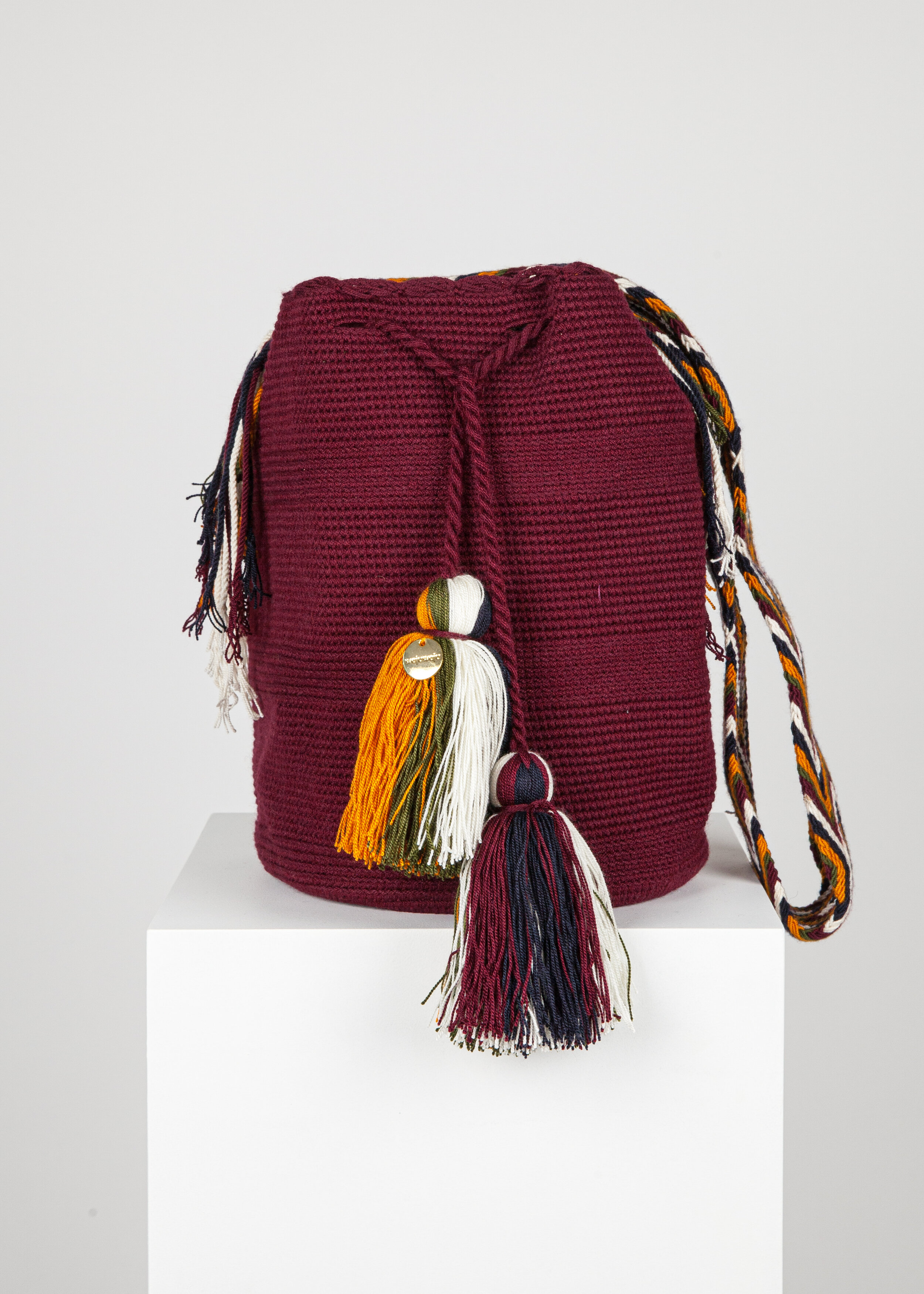 LARGE WAYUU UNI-COLOUR BAG - BURGUNDY 