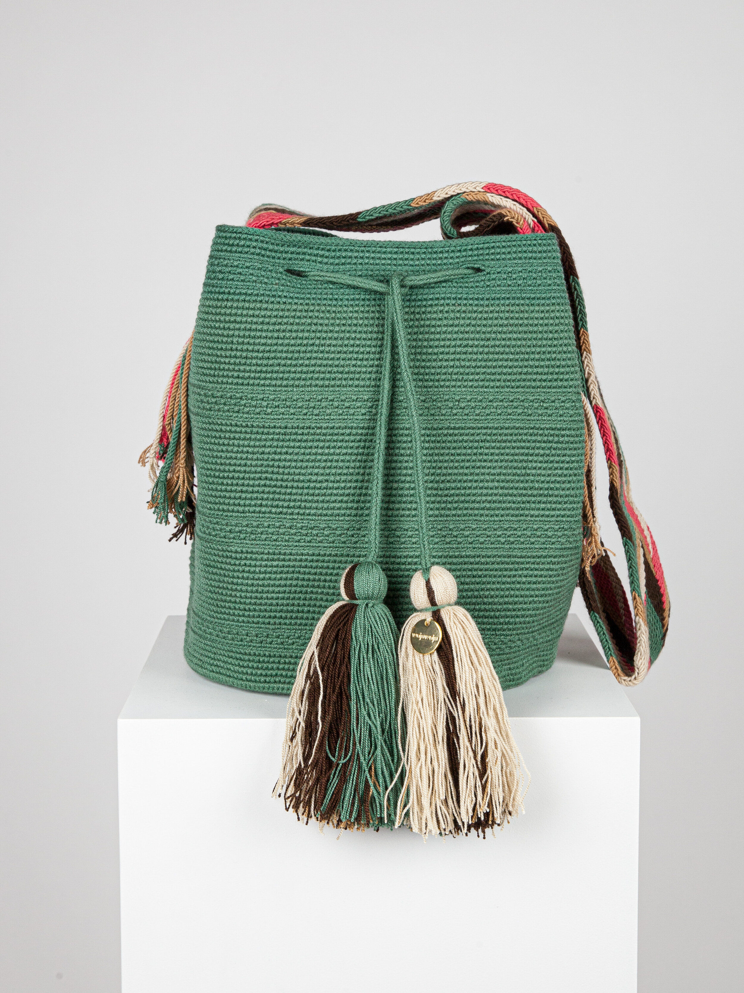LARGE WAYUU UNI-COLOUR BAG - GREEN 