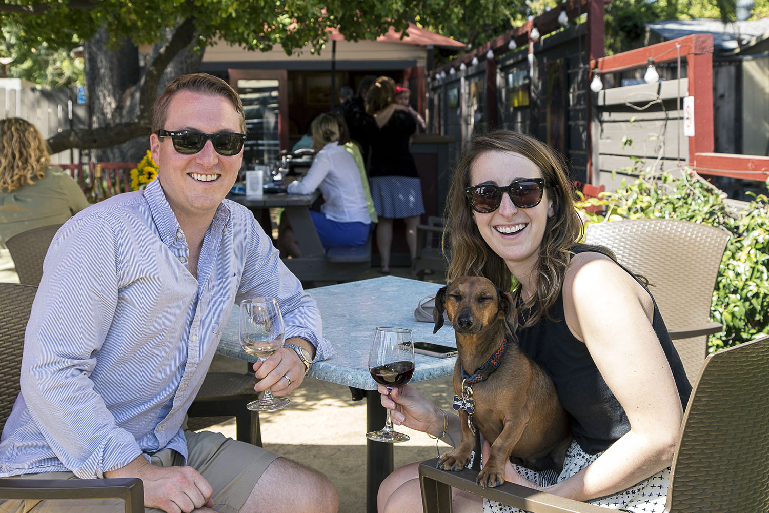 Wine tasting on the patio