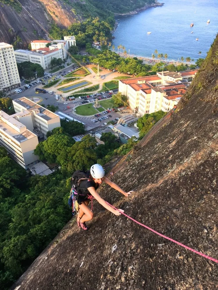 Guided rock climbing on Morro da Babilonia in Rio de Janeiro