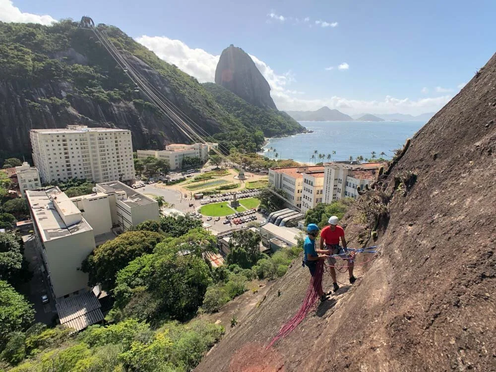 Beautiful views during a rock climbing lesson with Rio Mountain Sports in Rio de Janeiro