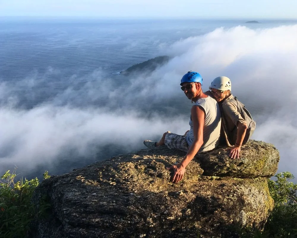 Scenic views while climbing Sugarloaf mountain Rio de Janeiro