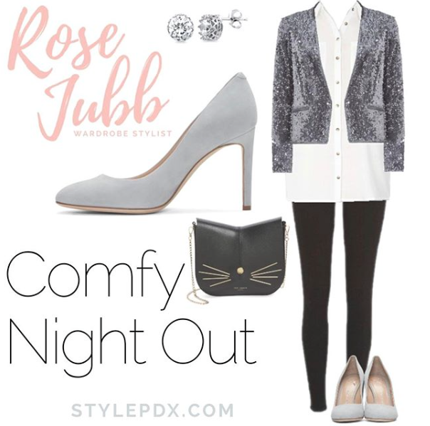 Even though the jacket isn't tight, it's creating the illusion of a smaller waist and longer legs.