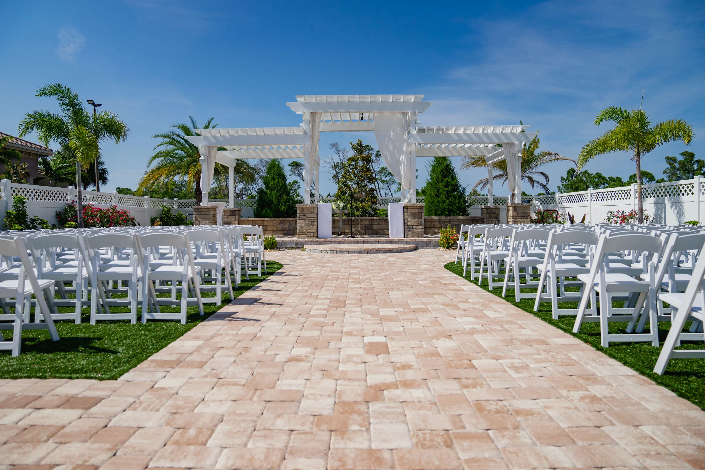 The Ceremony space at Grand Manor is private and super easy to access from the main venue.