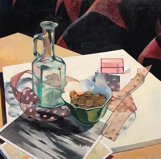 Bowl of Pennies in a Still Life 15" x 15" Oil on Linen