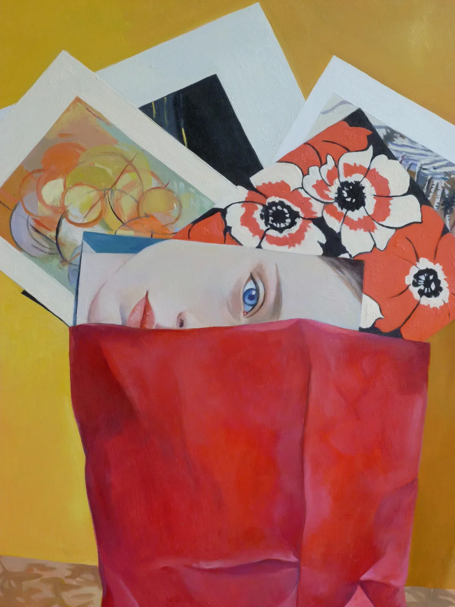 Gallery Hopping #1 Oil on Wood 20" x 16"