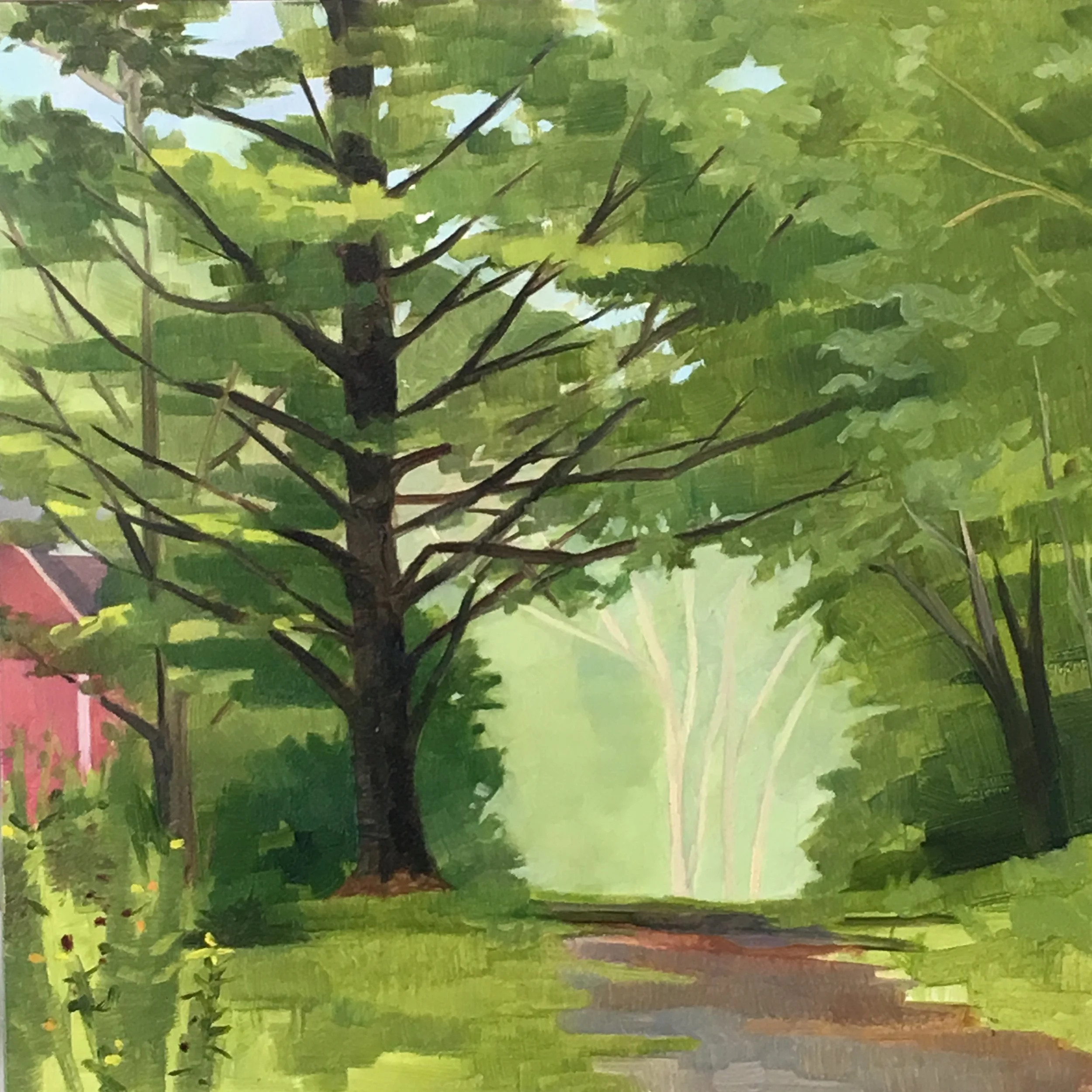 Vermont Road Oil on Wood 8" x 8"