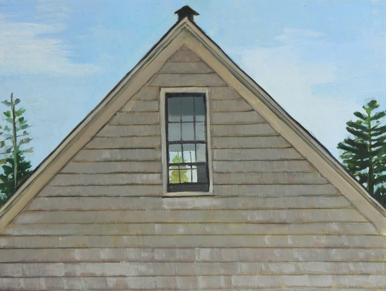Rooftop Oil on Wood 6" x 8"
