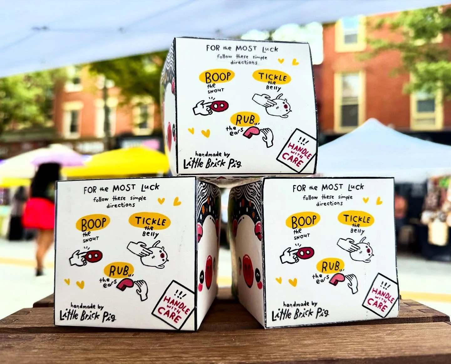 Little Lucky Piggies include directions for increasing their luck 🍀 🐖💗 #pigtownfestival