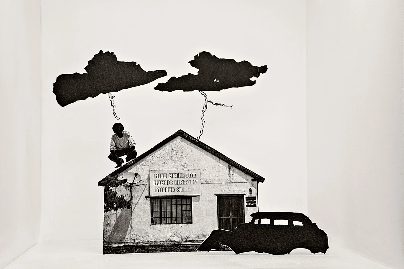 Johannes Hattingh struck by the bolts from above , 2018 Inspired by Maverick by Lauren Beukes and Nechama Brodie Inkjet print on cotton rag paper