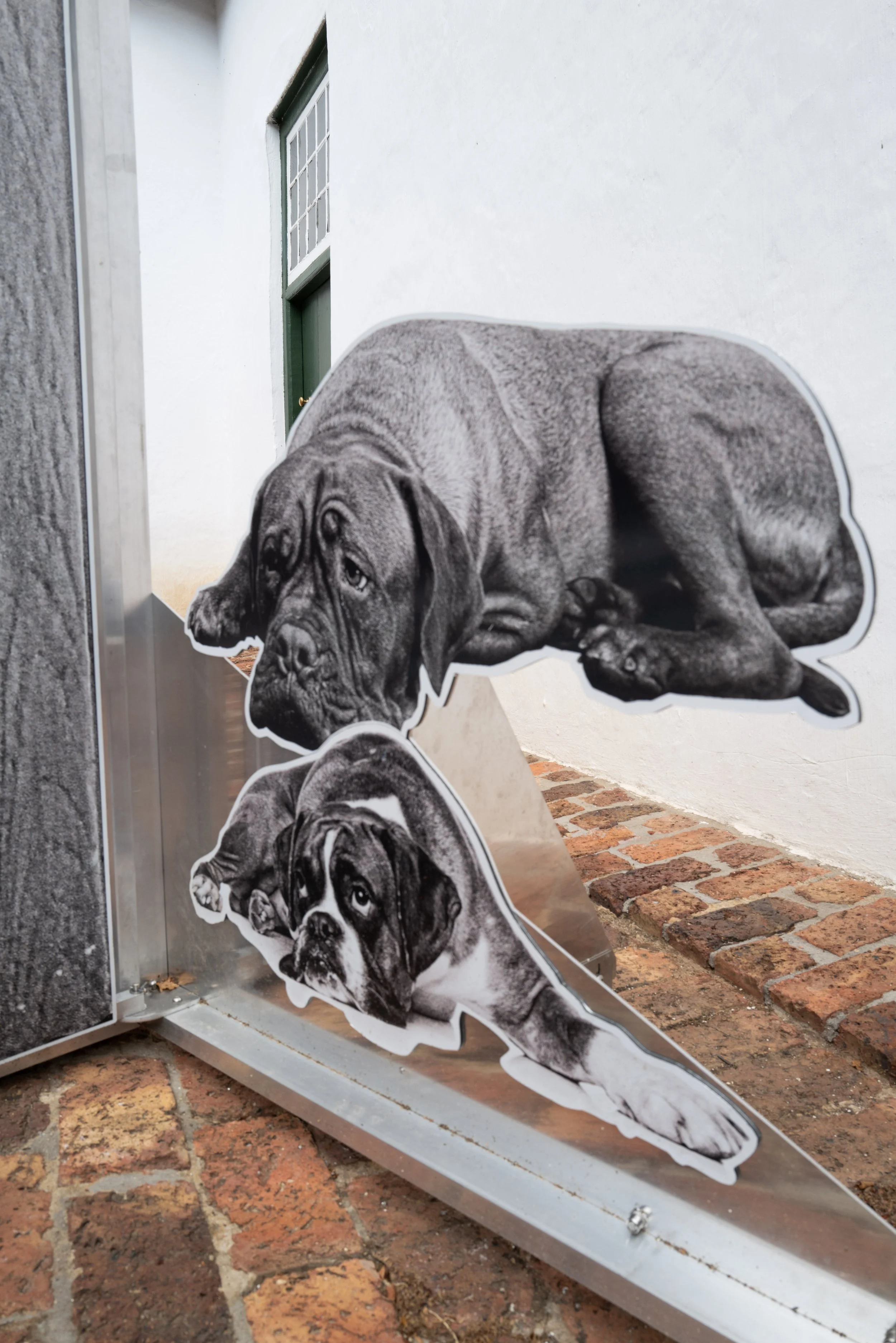   Woman in the middle of the night,  2024 Photo-sculpture installation, UV print on steel 