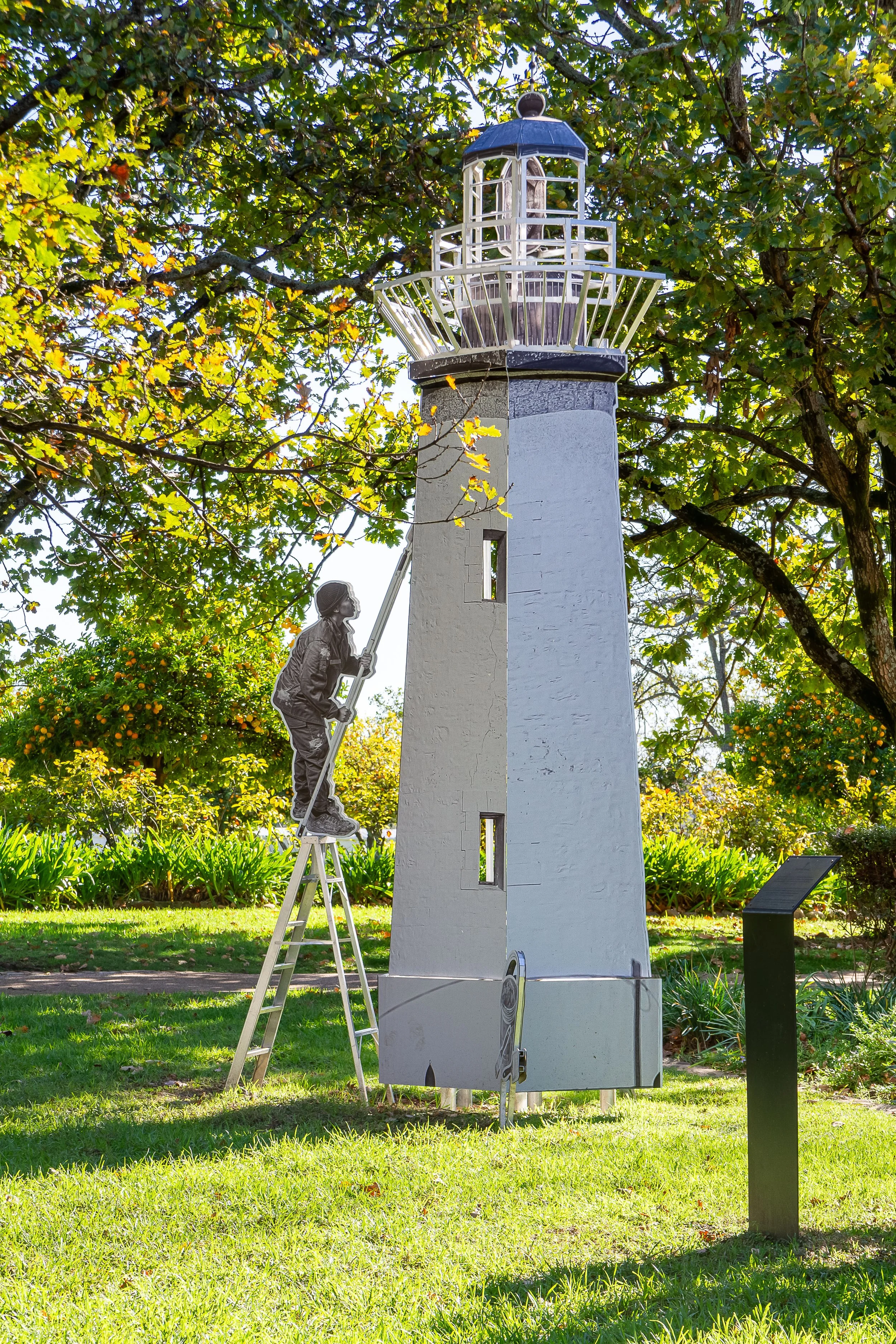   Prisoner doing the general work,  2024 Photo-sculpture installation, UV print on steel 