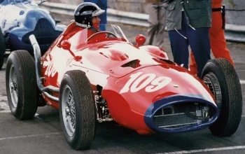 Griswold at Oulton Park Gold Cup in the UK with the Maserati 1957 250F V12 No. 2531. 