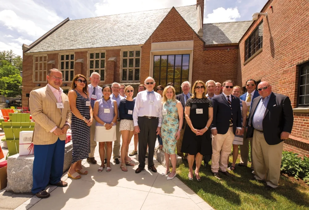 (L. to r.) Jay and Delphine Morton P’18,’20, Archie Cox, Jr. ’58, Susan and Peter-Paul Covo P’18,’21, Eric M. Ruttenberg ’74, P’13,’15,’18, Allison Hanley Frantz ’83, Matthew Baird II ’83, P’21, Tully Friedman P’17’17, Dana and Gregory Lee ’82, P’18, Elise Friedman P’17’17, Robert Holt P’85, Patricia and George Raffini P’07, ’10, John Avery P’17,’20, Ward Atterbury ’85, Jill Avery P’17, ’20, Alex Holt, and Rennie Atterbury III ’56, P’85.