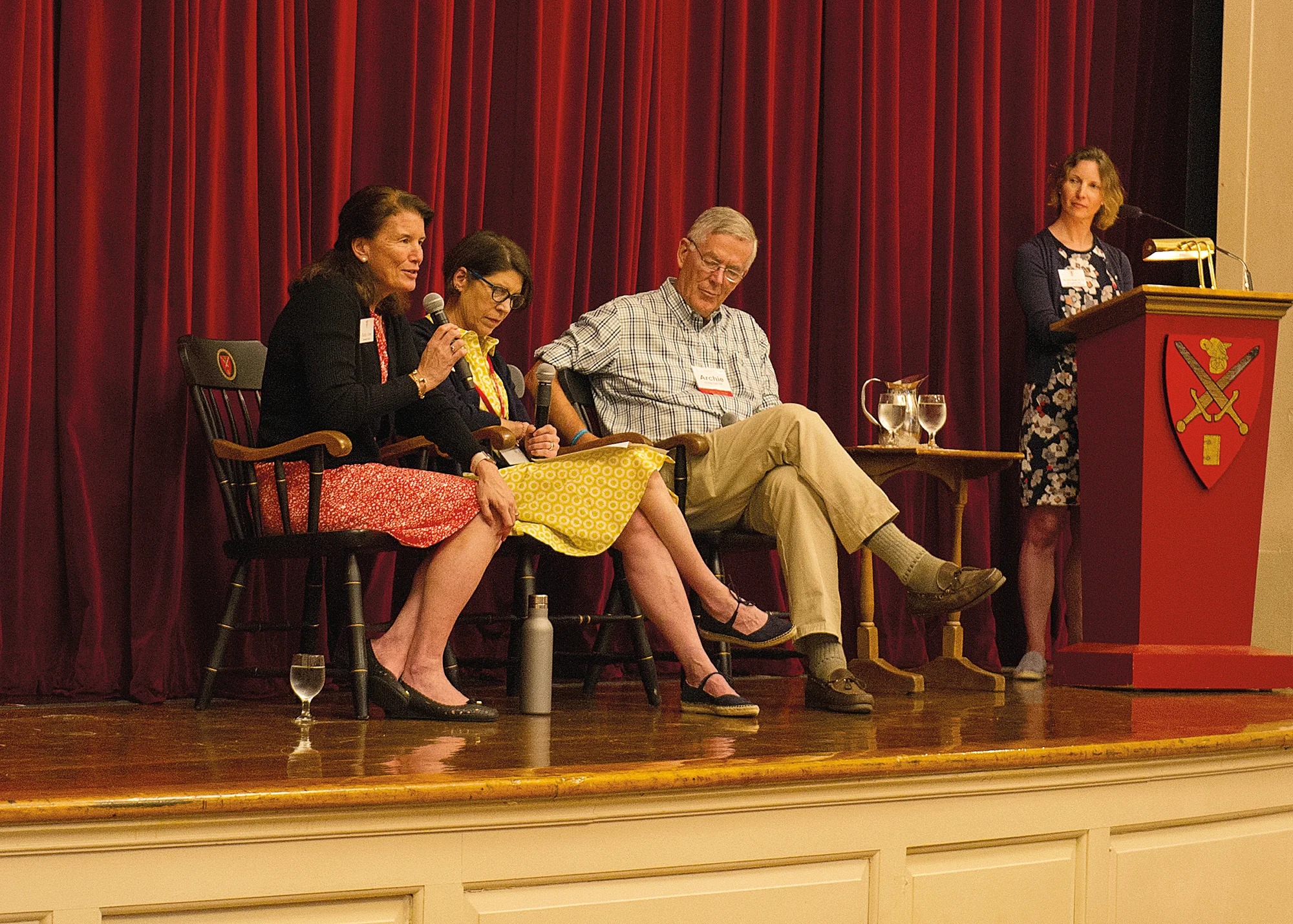 New Rector Kathy Giles, Interim Rector Amy Richards, Board President Archie Cox ’58, and Chief Engagement Officer Alisa Barnard ’94.