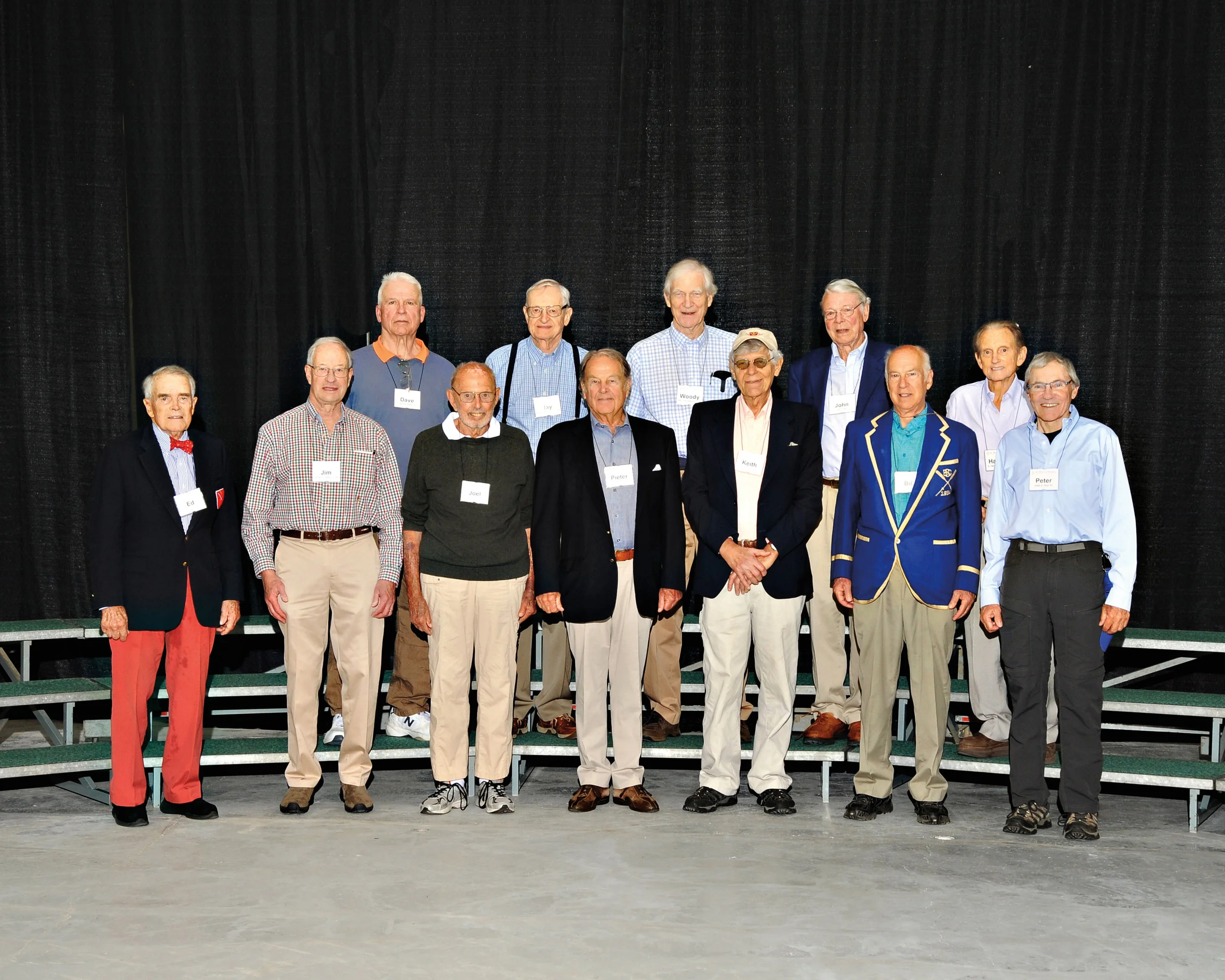 (L. to r.) row 1: Ed Harding, Jim Darby, Joel Reynolds, Pieter Greeff, Keith Lorenz, Bill McKim, Peter Pool; row 2: Dave Watts, Jay Cushman, Woody Waldron, John McGinley, and Harvey Sloane.