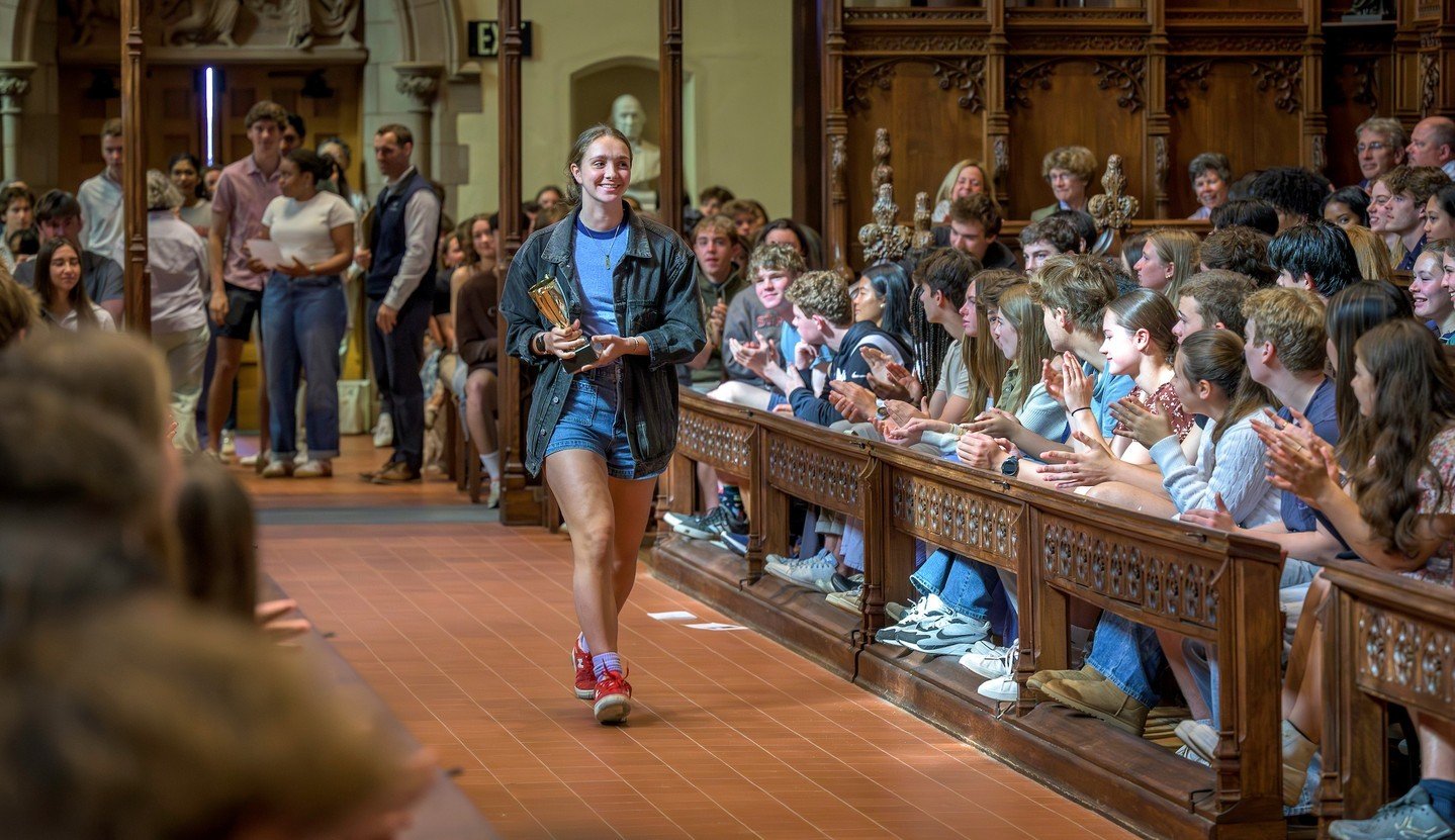 Congratulations to Edie Jones '24, this year's winner of the Hugh Camp Cup! 🏆  During this year&rsquo;s competition, held in Memorial Hall just before the  start of Mid-Spring Recess, Edie delivered a thought-provoking speech about SPS dining cultur