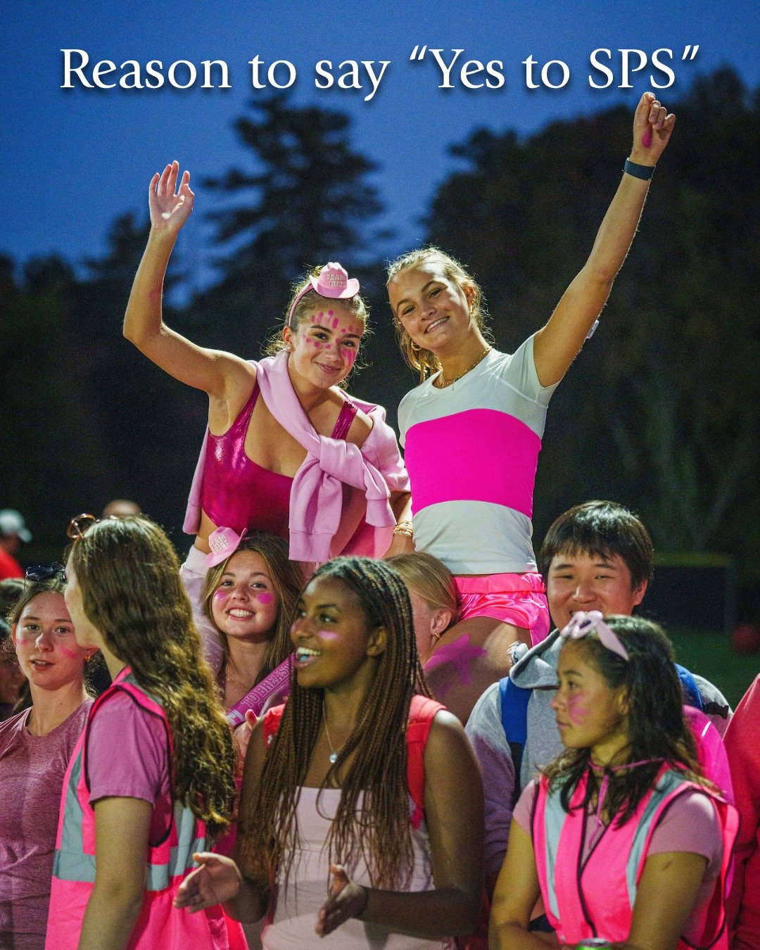 School spirit at SPS shows up in every season &mdash; from packed sidelines at the annual fall community BBQ and all-red or white (and sometimes pink!) fan sections for designated games to spring field days filled with friendly competition between ho