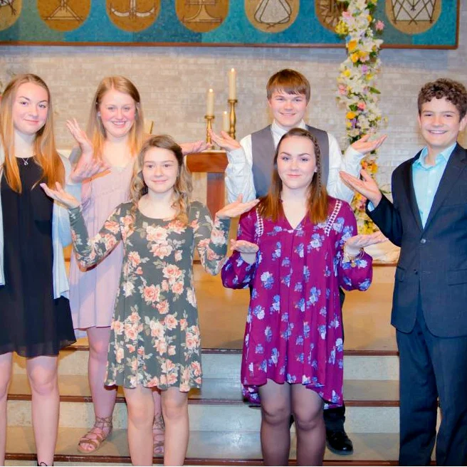 Confirmation class at First Presbyterian Church, Sioux Falls.