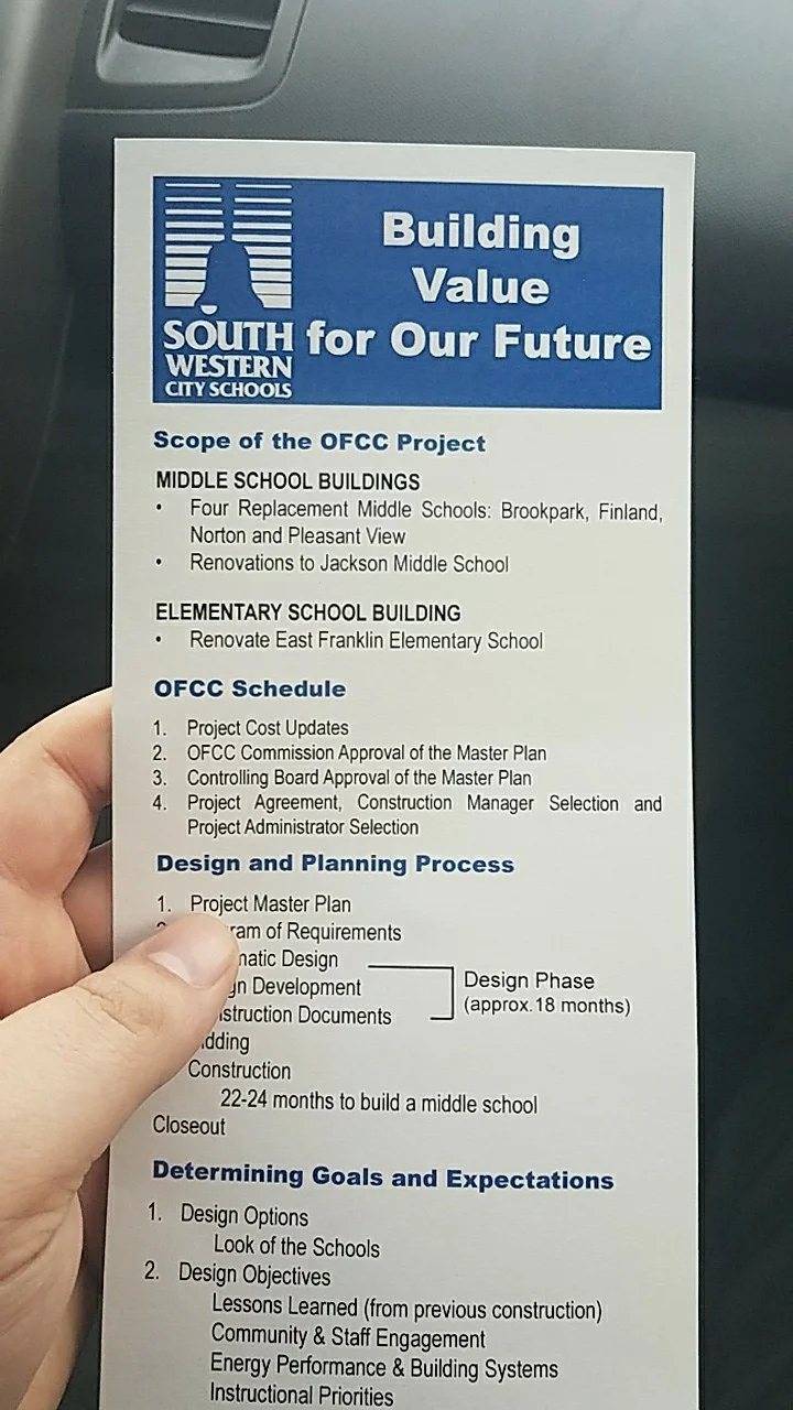 Agenda from Community Input Meetings about School Construction/Renovation Projects.