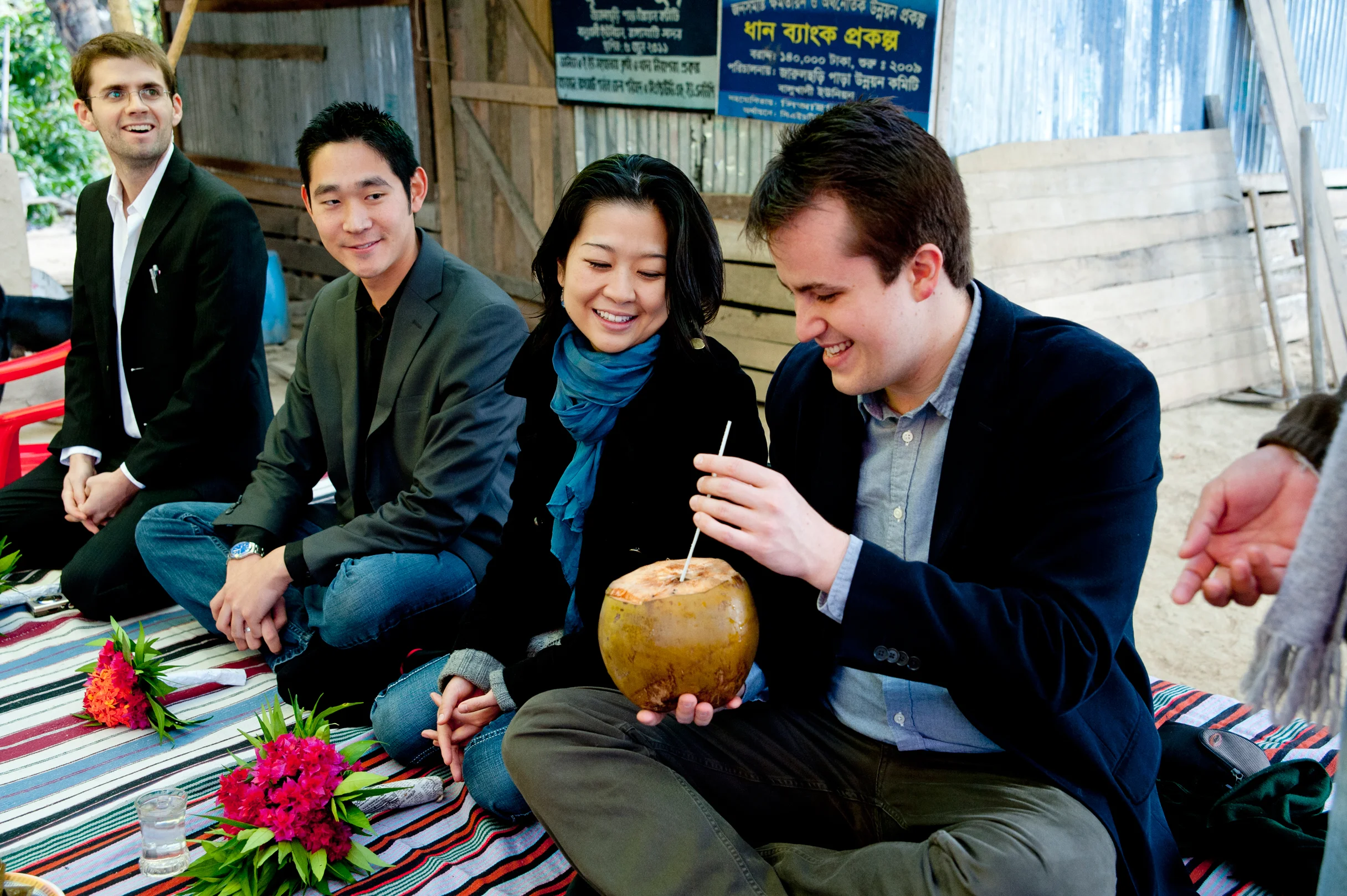 ICEP team members were welcomed warmly by villagers at Lake Kaptai. Photo by Shinobu Suzuki.