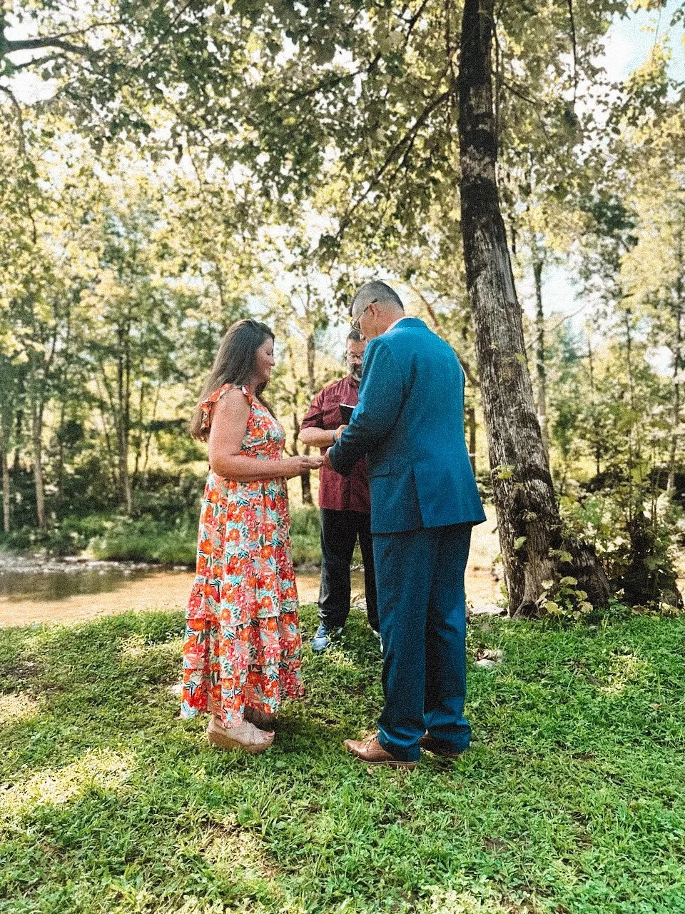 Brian &amp; Amy are married! 💖 We were so honored when they asked us if they could get married here! They&rsquo;ve camped with us for years &amp; they were devastated after the flood, wishing they would have eloped here last year! So for their summe