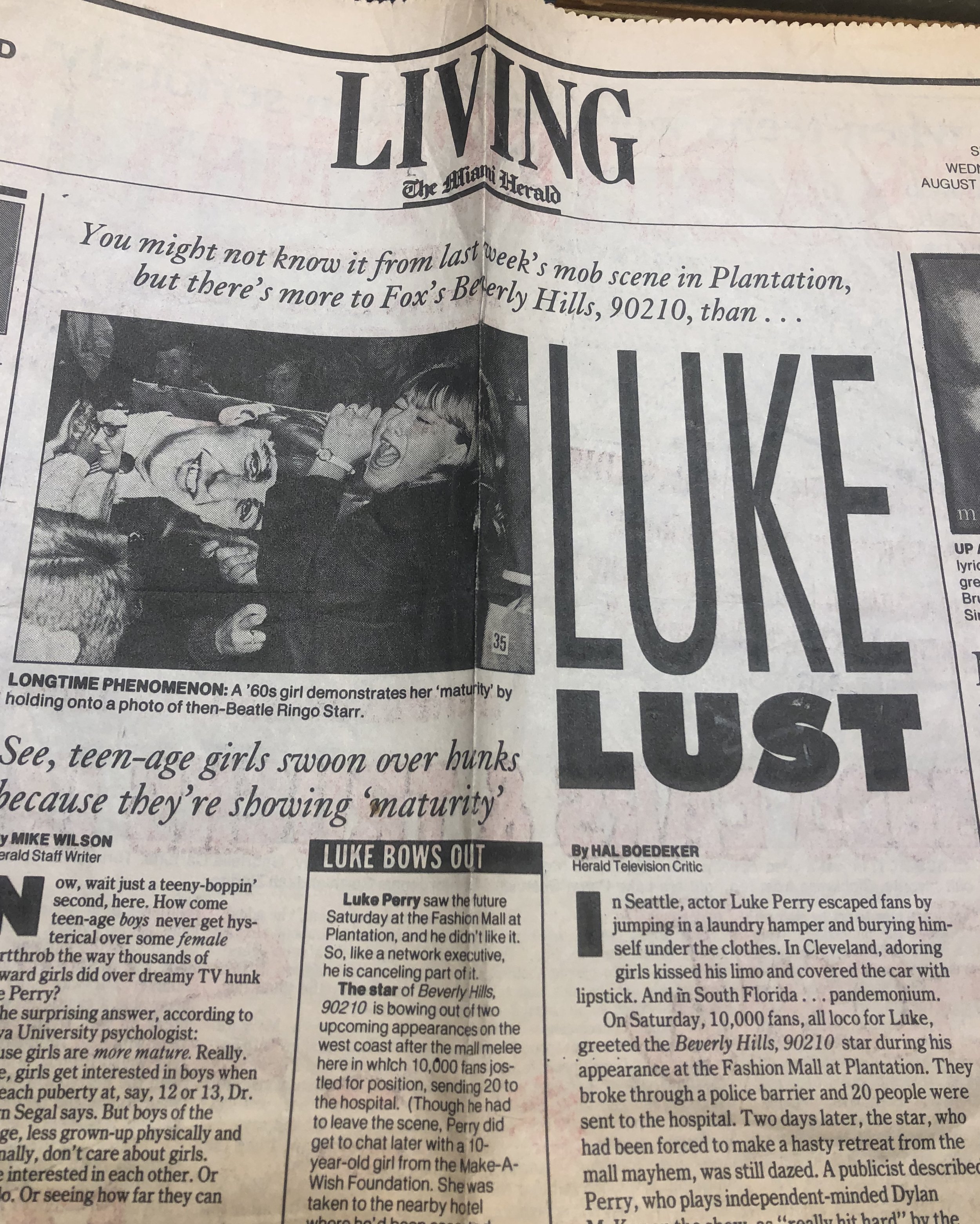 Luke Perry Aftermath in Miami Herald