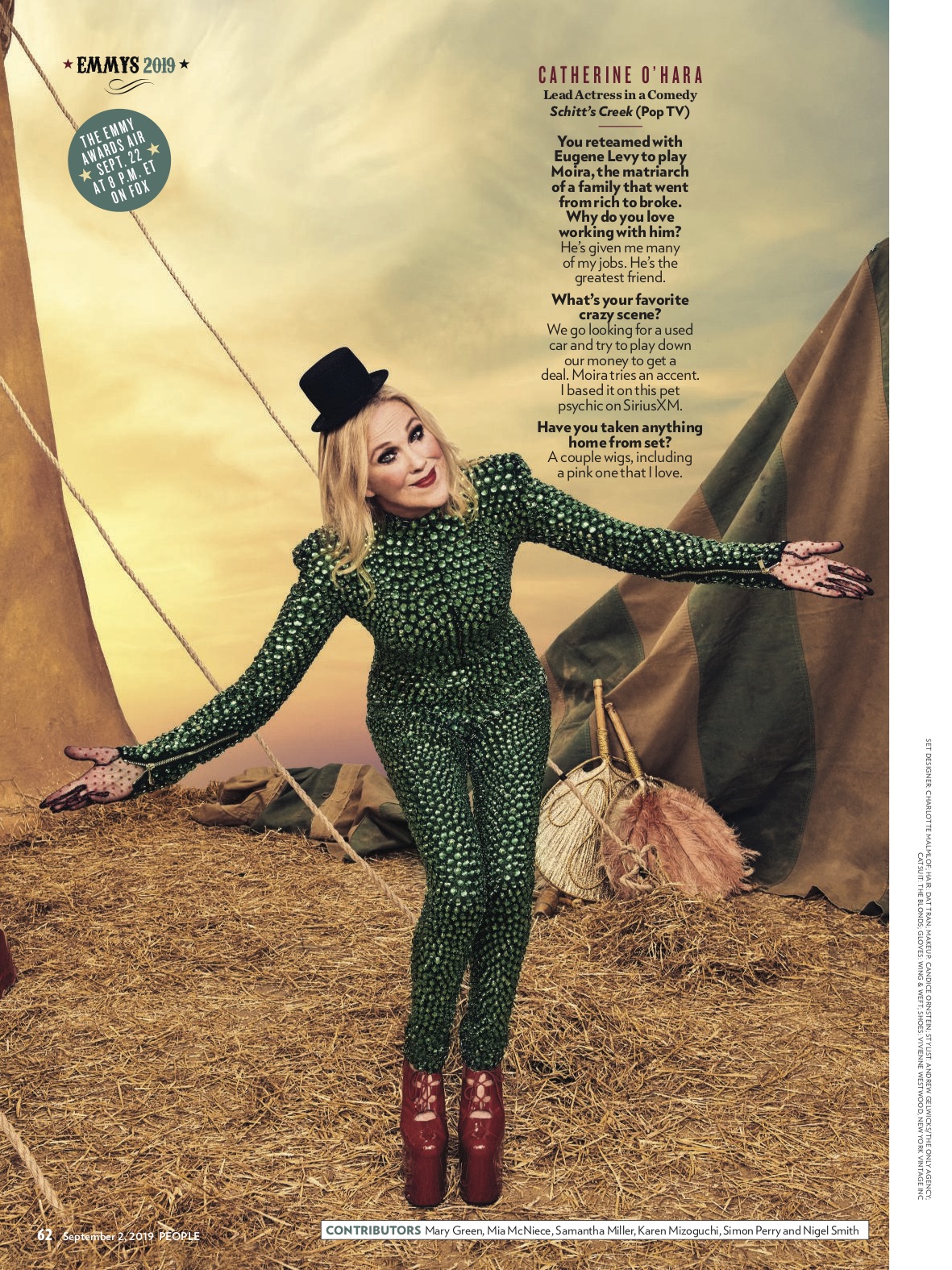 Catherine O'Hara-People Magazine Emmy's 2019 "The Greatest Stars on Earth"