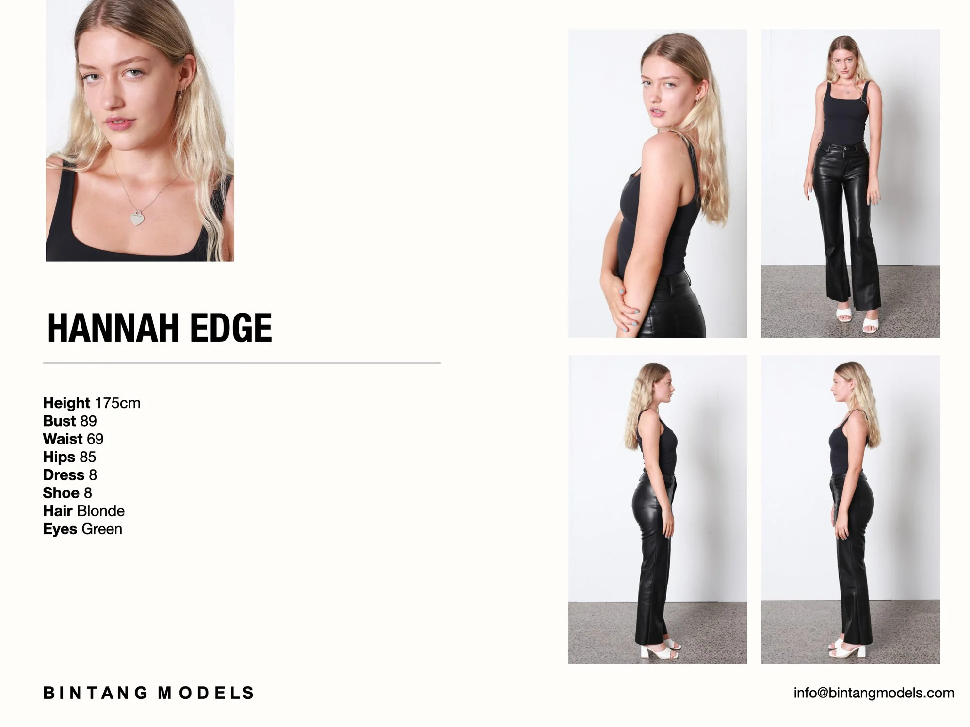 Hannah Edge — BINTANG MODELS & MANAGEMENT
