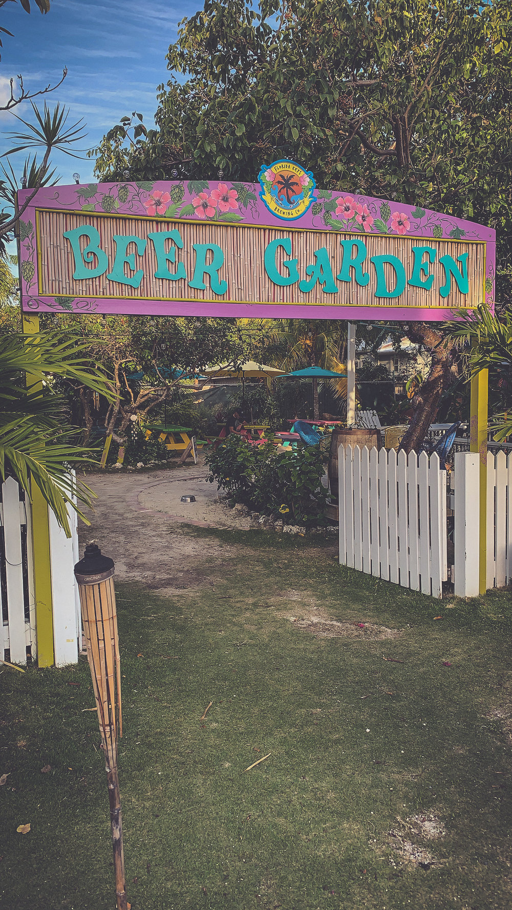 The cutest beer garden at Florida Keys Brewing Co.