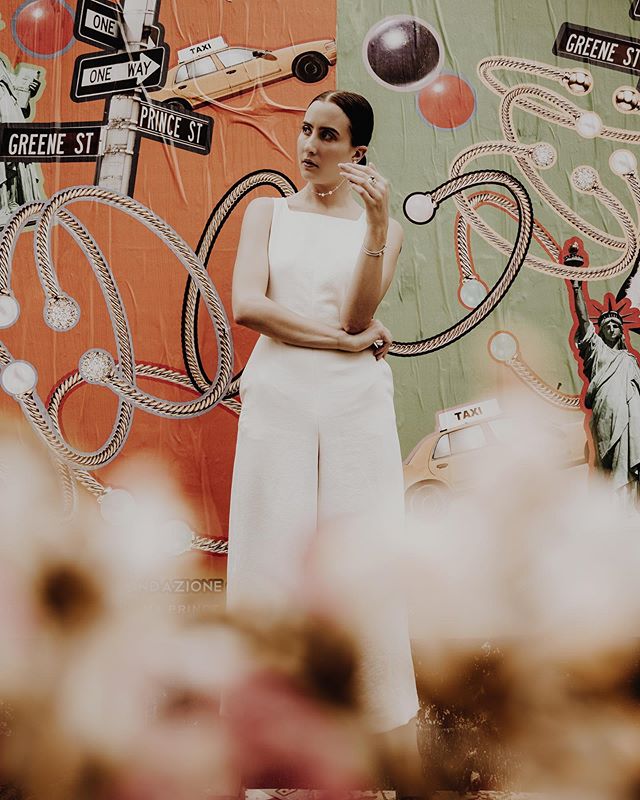 oh hey Summer, nice of you to finally join us! I&rsquo;m crazy excited to start wearing my warm weather wardrobe &amp; accessories 🌞 I paired these cute little pieces from @davidyurman with this white jumpsuit and I love how the look turned out! The
