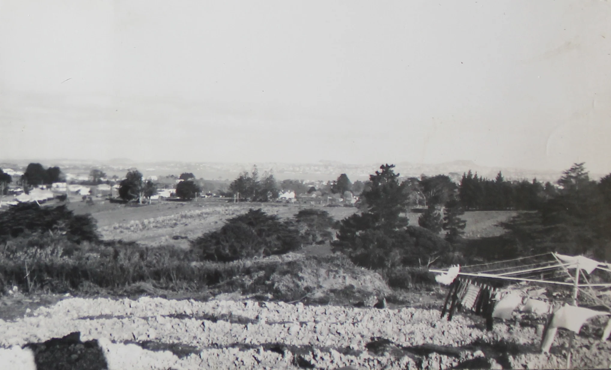 Looking out over unbuilt Northcorte Centre from 86 Oceanview Road, 1955. (part 2)
