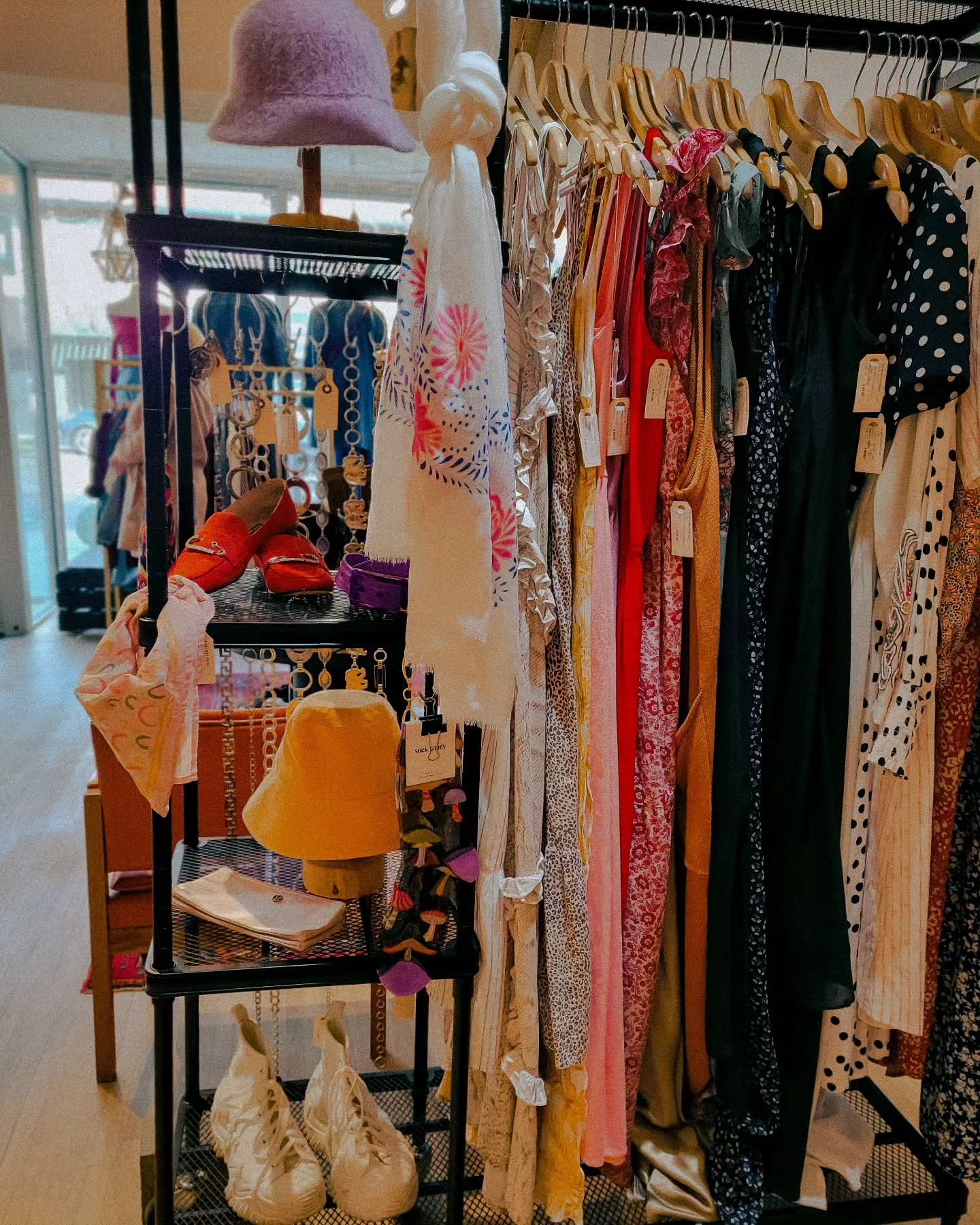 Our maxi dress rack is back! Also peep that fuzzy lavender bucket hat. We love her 😍

Come in and let us brighten your day ✨️ 

UPDATE: lavender bucket hat and chunky Converse shoes have both sold!

#downtownkelowna #consignmentshop #consignmentfind