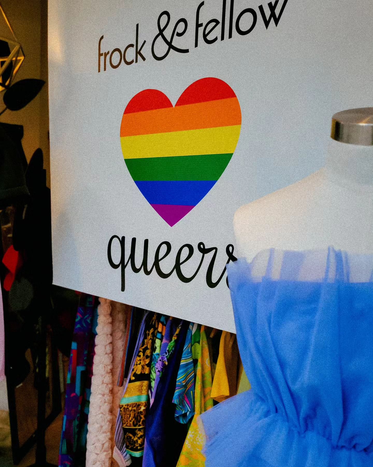 What the sign says! 

We're looking forward to a month of celebrating queer folks 🏳️&zwj;🌈 If you're in need of a safe space filled with sparkles, bright colours, and lovely humans, we've got you 🥰

#usedclothing #consignment #pridekelowna #pride2