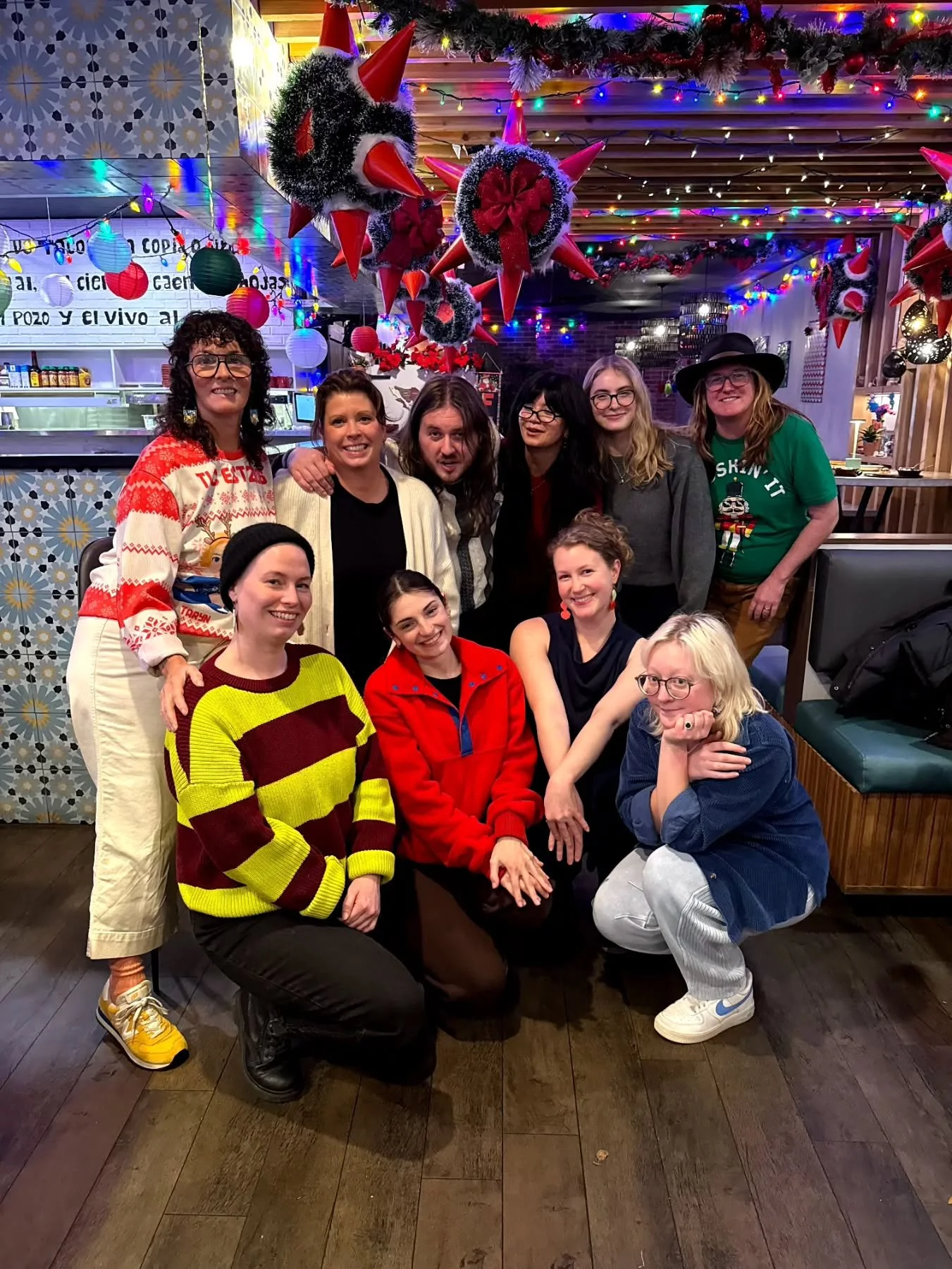 Frock class photo 2025 🤓 

Thank you to @kelchilango for hosting us, feeding us delicious food, and pouring tasty cocktails 🍸 

Special thanks to our wonderful leaders, @chantalgcouture
@tarynhughson

#christmasparty #getfrocked