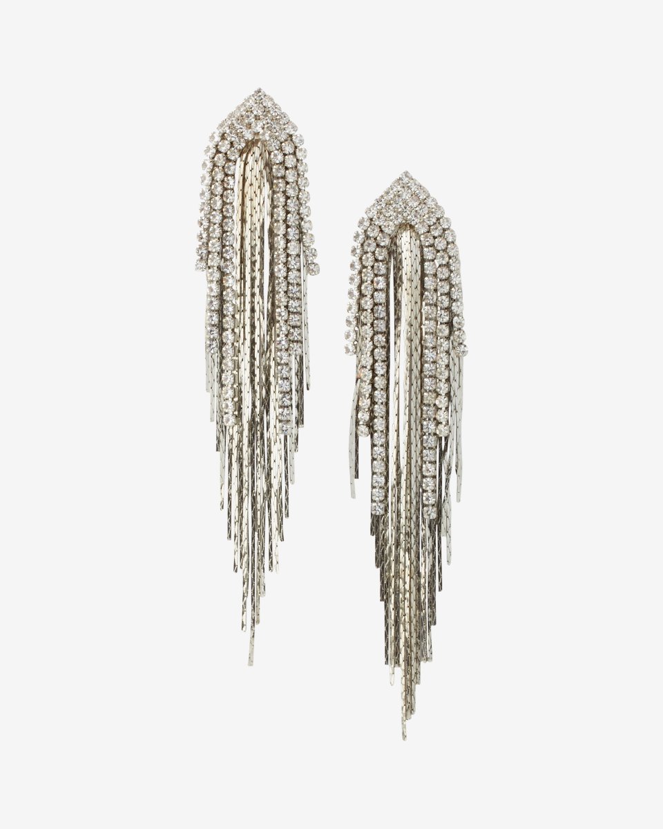 Rhinestone fringe earrings