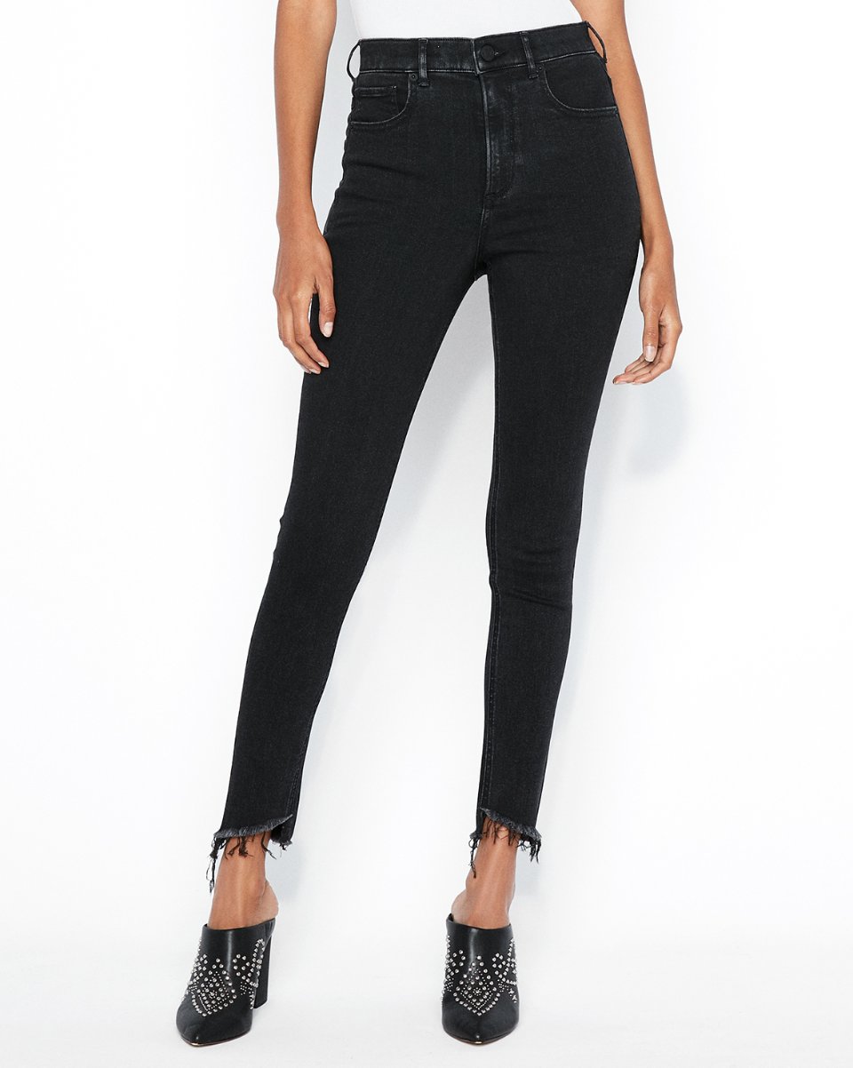 Express high waisted ankle fringe