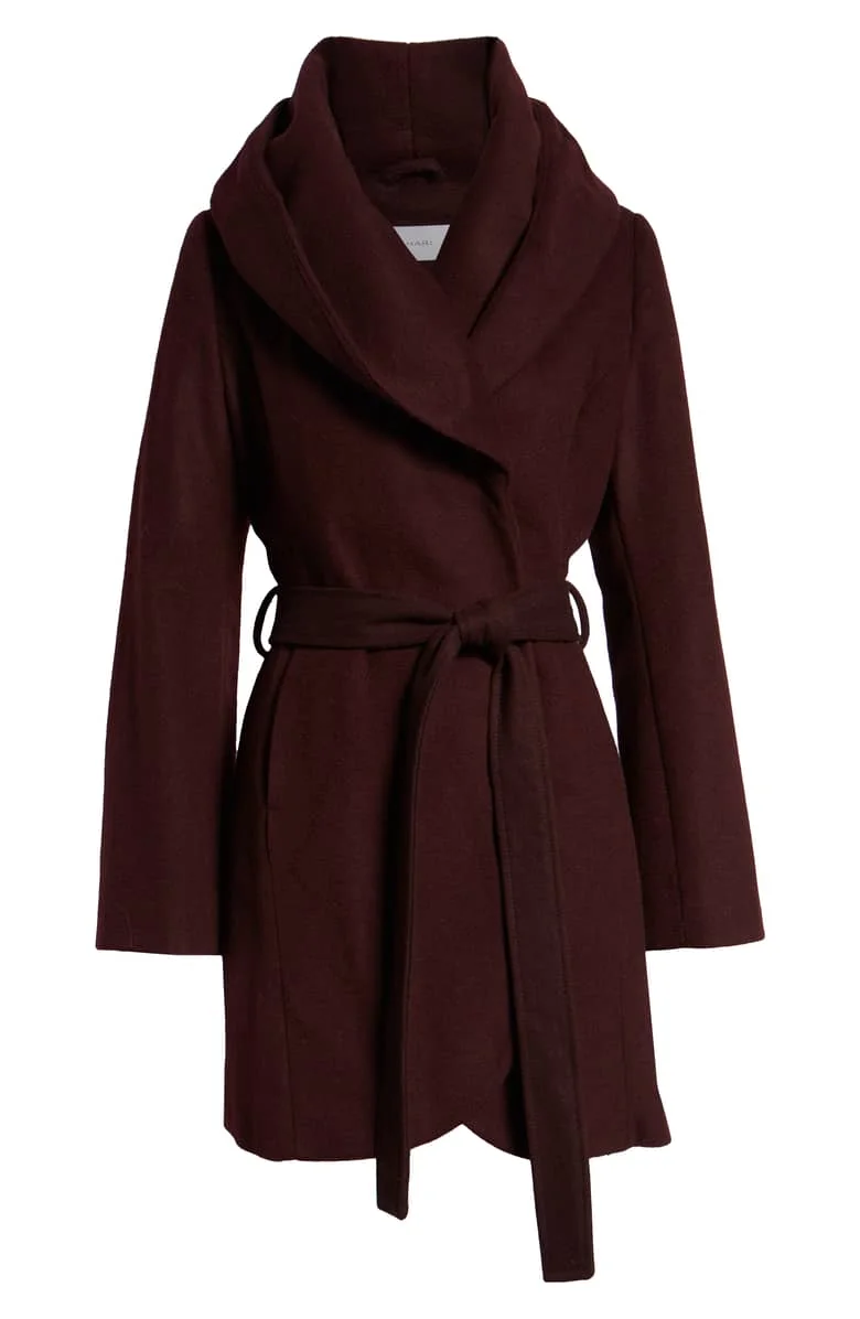 Tahari Wool Blend Wrap Coat