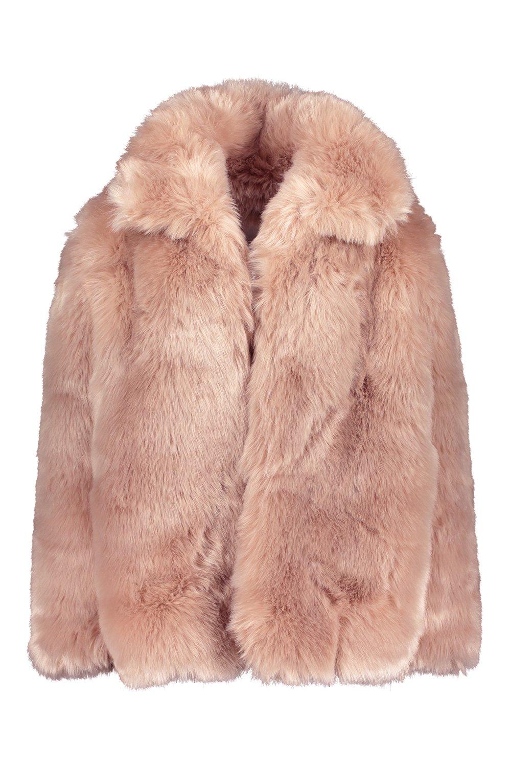 Collared Faux Fur coat 